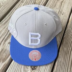 Mitchell & Ness MLB Brooklyn Dodgers Snapback Hat Adjustable Vintage Retro Grey